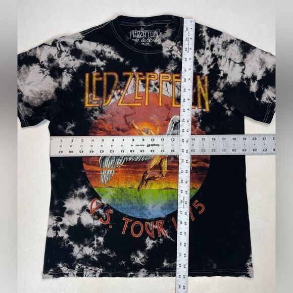 Led Zeppelin US Tour 1977 Retro Graphic T-shirt Women Small Black Tie Dye Music - Picture 5 of 5